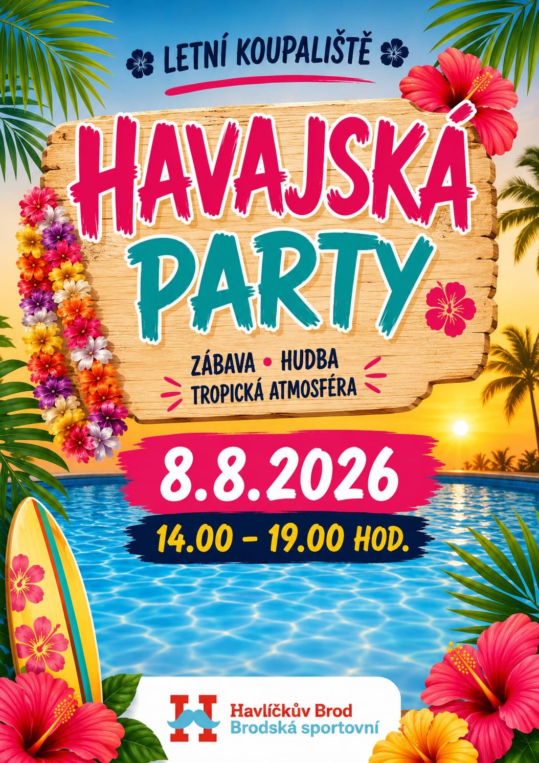 Havajská party na letním koupališti